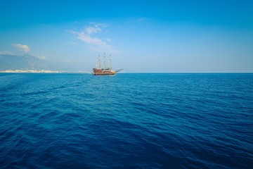 A ship at sea somewhere in the middle East