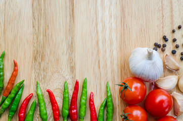 Food ingredients on the cutting board
