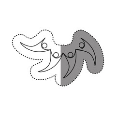 sticker of monochrome abstract contour of family unity vector illustration