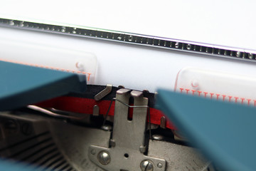 close-up/detail from a vintage typewriter