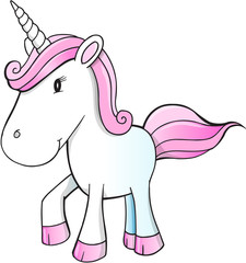 Cute Unicorn Vector Illustration Art