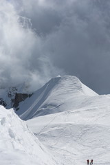 view of an alpine mountain landscape near Mont Blanc, Chamonix, Switzerland