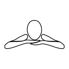 Silhouette woman leaning on arms vector illustration