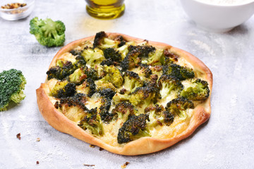 Pie with broccoli and cheese