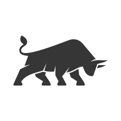 Bull Logo. Business Icon on a White Background