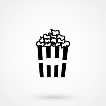 Vector popcorn icon. Food icon.