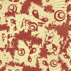 Seamless pattern with abstract birds. Vector