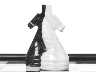 Chessmen on chessboard