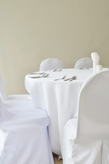 Fine restaurant dinner table place setting