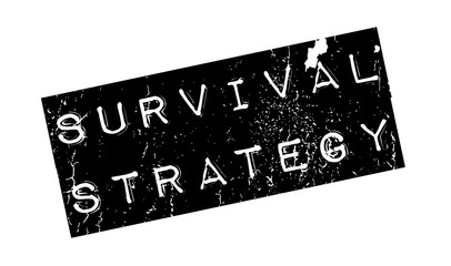 Survival Strategy rubber stamp. Grunge design with dust scratches. Effects can be easily removed for a clean, crisp look. Color is easily changed.