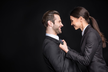 Young happy businesspeople