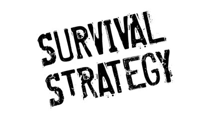 Survival Strategy rubber stamp. Grunge design with dust scratches. Effects can be easily removed for a clean, crisp look. Color is easily changed.