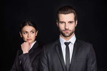 Young confident businesspeople