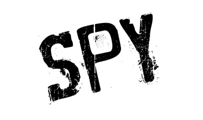Spy rubber stamp. Grunge design with dust scratches. Effects can be easily removed for a clean, crisp look. Color is easily changed.