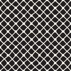 Vector Seamless Pattern. Abstract Background With Brush Lines. Monochrome Hand Drawn Geometric Shapes Texture