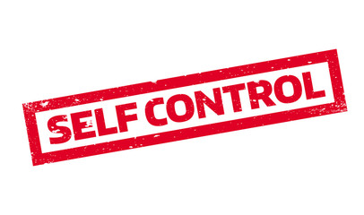 Fototapeta premium Self Control rubber stamp. Grunge design with dust scratches. Effects can be easily removed for a clean, crisp look. Color is easily changed.