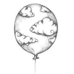 Luftballon mit Wolkenmuster