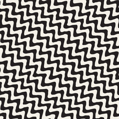 Seamless Wavy Hand Drawn Stripes Pattern. Repeating Vector Texture.