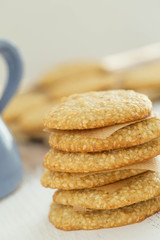 Fototapeta na wymiar Sesame biscuits 