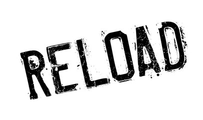 Reload rubber stamp. Grunge design with dust scratches. Effects can be easily removed for a clean, crisp look. Color is easily changed.