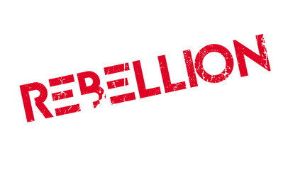 Rebellion rubber stamp. Grunge design with dust scratches. Effects can be easily removed for a clean, crisp look. Color is easily changed.