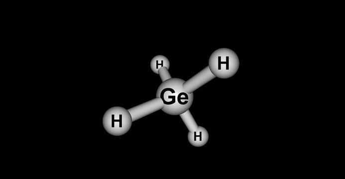 Germane molecular structure isolated on black