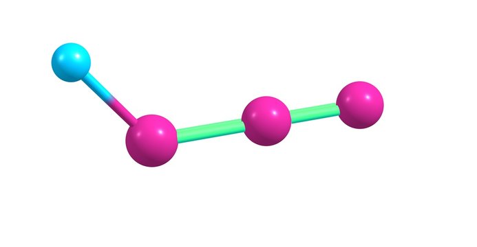 Hydrazoic acid molecular structure isolated on white