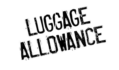 Luggage Allowance rubber stamp. Grunge design with dust scratches. Effects can be easily removed for a clean, crisp look. Color is easily changed.