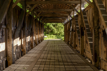 Fototapeta na wymiar Historic, Restored Teegarden Covered Bridge - Ohio