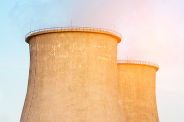 Close up of the cooling towers