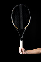Hand with tennis racquet
