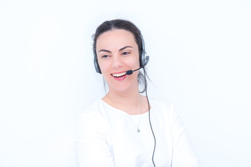 woman call center smiling