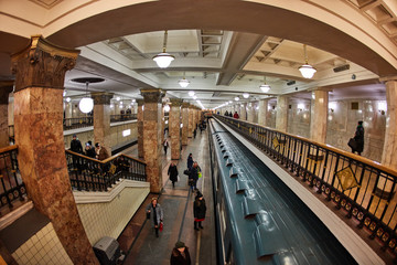 Moscow - 10 January 2017: Komsomolskaya metro station