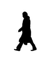 Fototapeta na wymiar Silhouette of a woman is going home vector