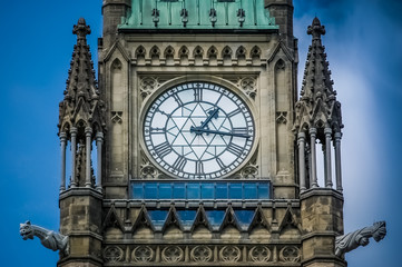Fototapeta na wymiar Parliament Building neo-Gothic complex hosting Canada's legislature in Ottawa, Canada