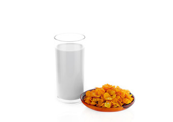 milk glass on white background