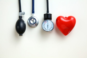 Blood pressure meter medical equipment isolated on white