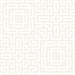 Maze Tangled Lines Contemporary Graphic. Abstract Geometric Background Design. Vector Seamless Pattern.