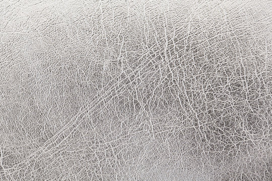 close up shot of silver leather texture background
