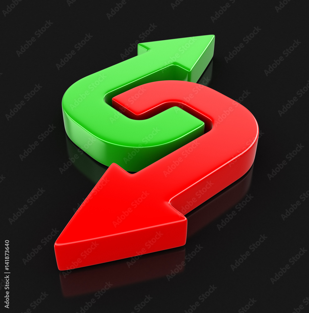 Poster two arrows. image with clipping path