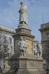 Obraz premium Leonardo da Vinci - Denkmal in Mailand, Italien