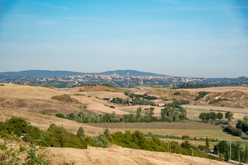 panorama of the Chianti hills in the summer in the province of siena