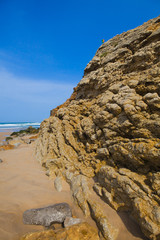Fototapeta na wymiar The rocky coast seen in Portugal Sintra