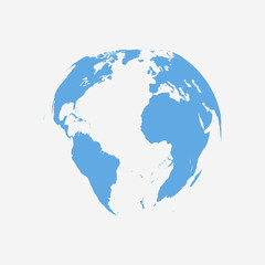 Fototapeta na wymiar Globe without borders, blue globe icon