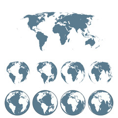 Fototapeta na wymiar Map of the world, set of globes