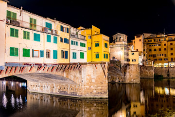 view of Florence with the old bridge in the heart of Tuscany