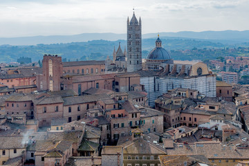 beautiful view on the city of Siena in Tuscany