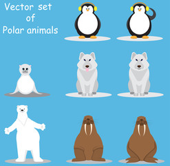 Arctic and Antarctic Animals Vector Design illustration