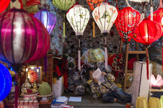 Hoi An, Vietnam. Lanterns shop.