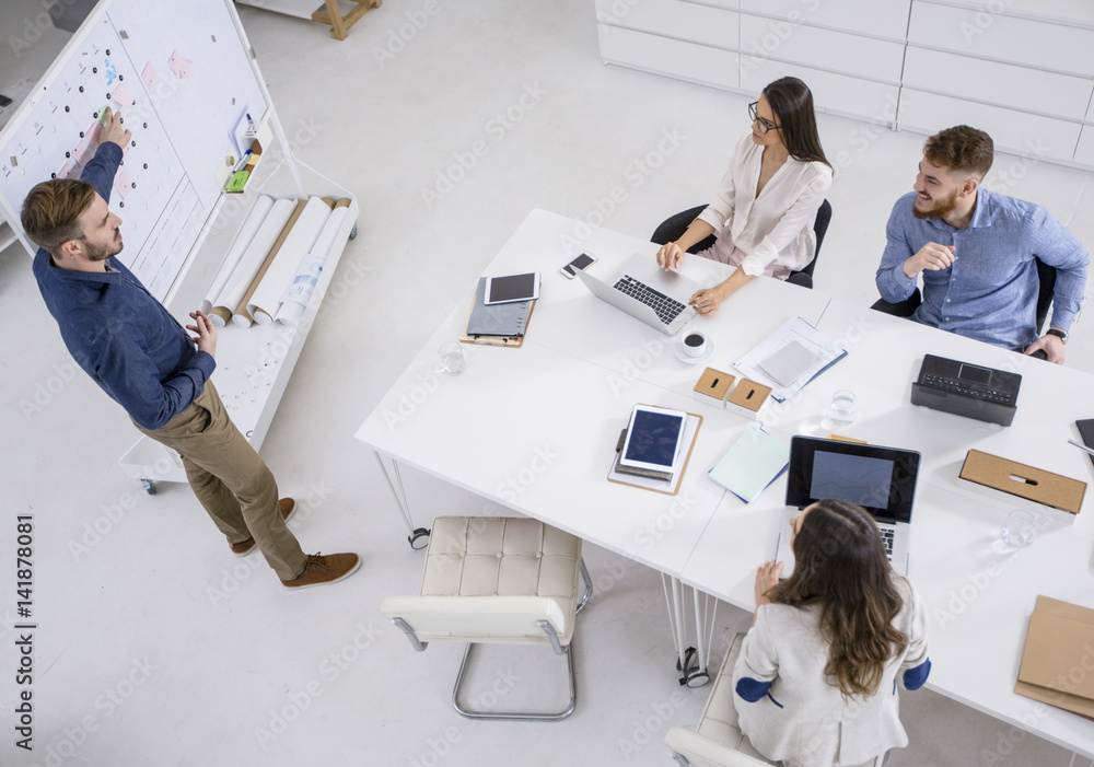 Wall mural businesspeople at a business meeting